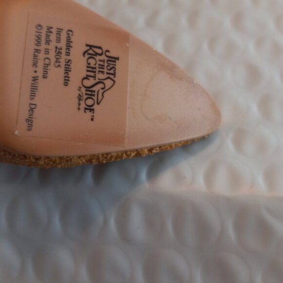 Just The Right Shoe By Raine Gold Stiletto Mini Figurine 25016 - Picture 7 of 8